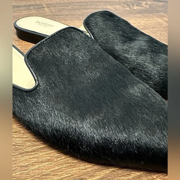 Botkier Palmer Leather Calf Hair Mules Black Size 6 - Picture 3 of 7